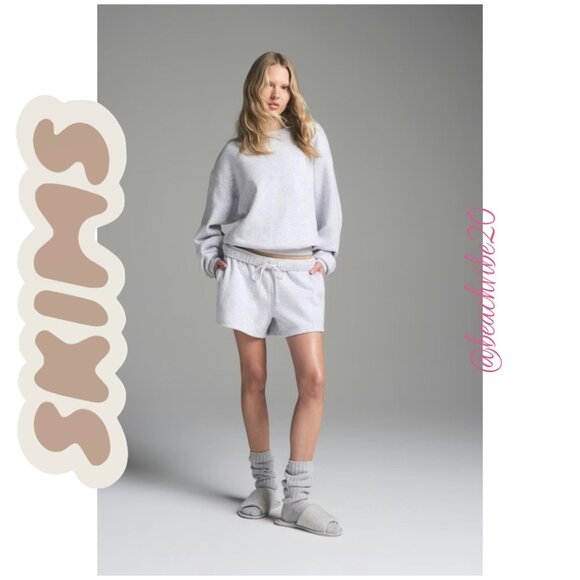 SKIMS Cotton Fleece Classic Crew Light Heather Grey 3X NWOT - Picture 1 of 6